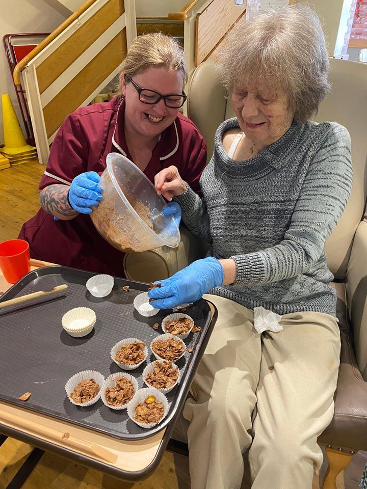 Our residents have continued to enjoy activities such as baking.