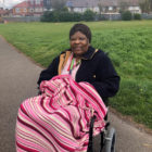 Doris enjoying her trip out to the park!