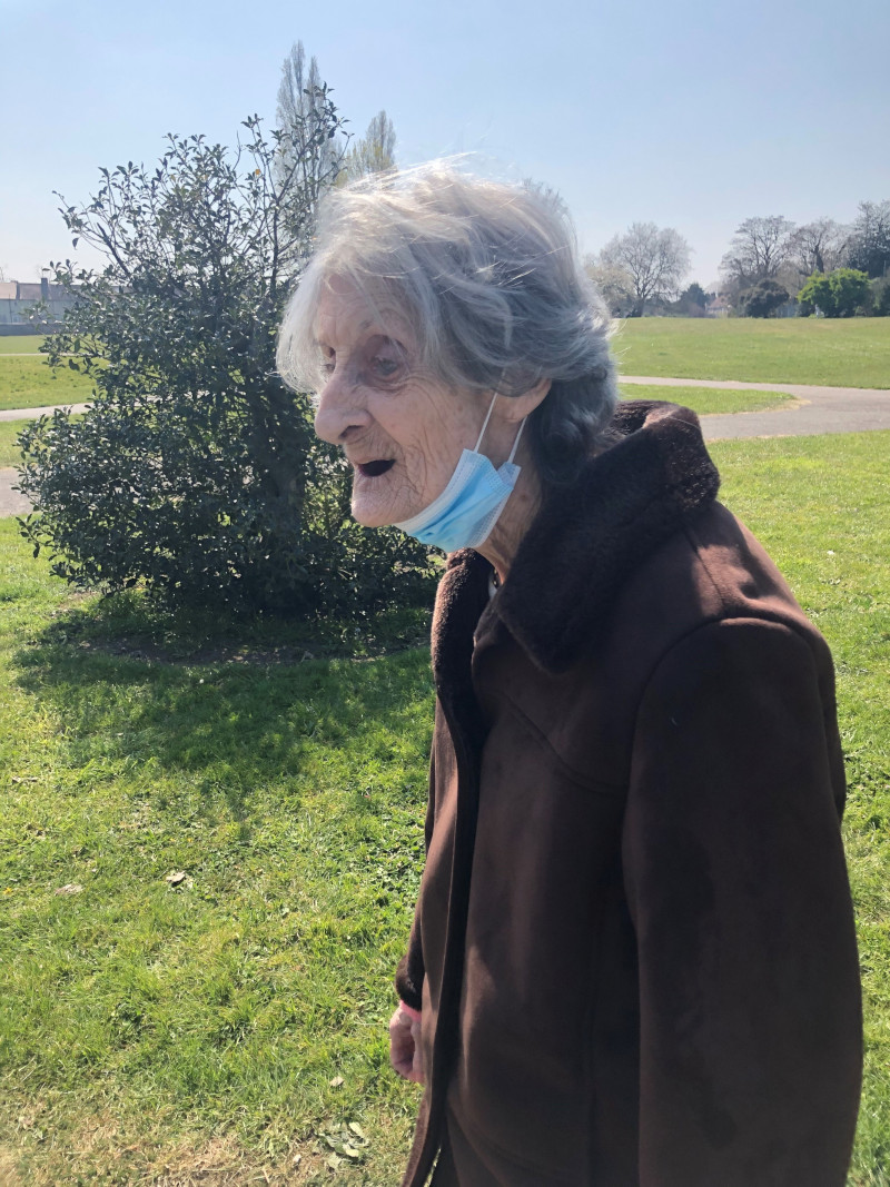 Judy enjoying her trip to the park!